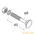 Śruba Zamkowa ZACB / 8x40 / op=4szt