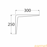 Wspornik półki stalowy WS 300 / 300x250mm / szary / op=2szt