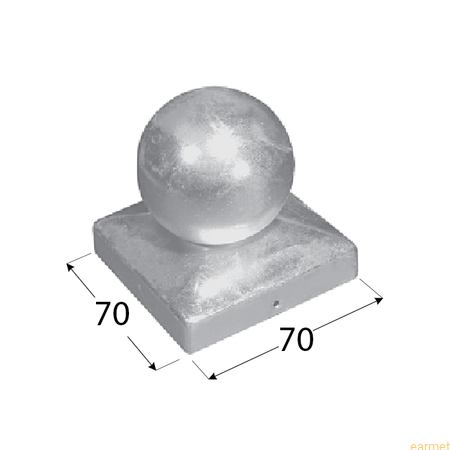 Daszek słupka z kulką / DDK 70 /