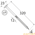 Wkręt ciesielski CT / 8x320 / TX-40