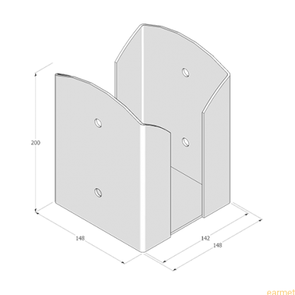 Podstawa słupa PSPW 140 / 143x200x3,0 /