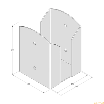 Podstawa słupa PSPW 140 / 143x200x3,0 /