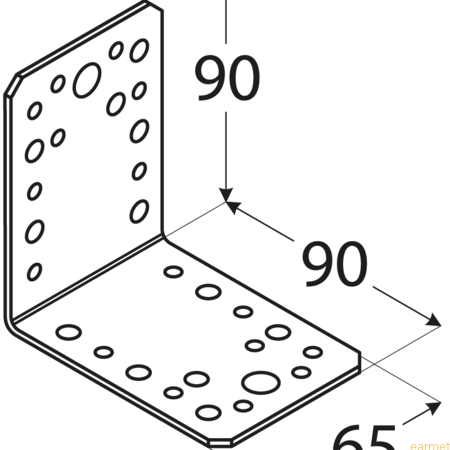 Kątownik łącznikowy KL 4 / 90x90x65 / op=20 szt.
