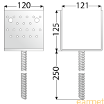 Podstawa słupa PSS 120 / 121x125x120x250 /