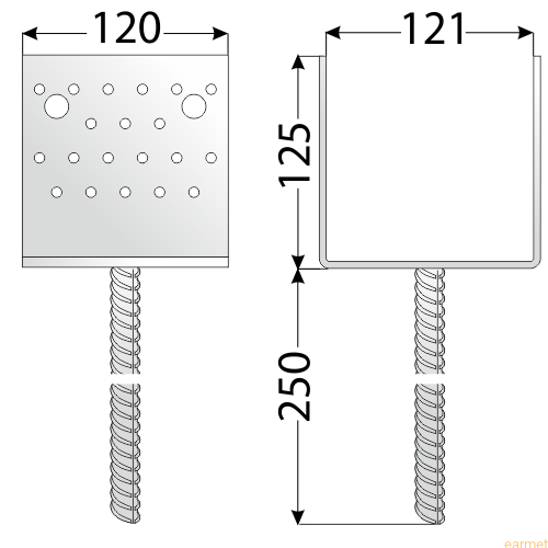 Podstawa słupa PSS 120 / 121x125x120x250 /