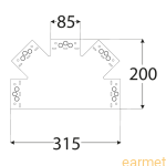 Łącznik ozdobny pięcioramienny SDLPC / 315x200x85x2,5 /
