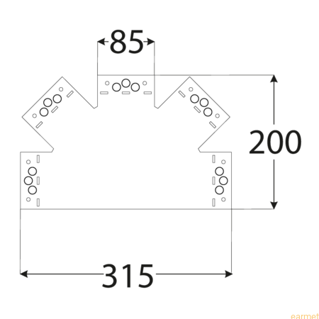 Łącznik ozdobny pięcioramienny SDLPC / 315x200x85x2,5 /