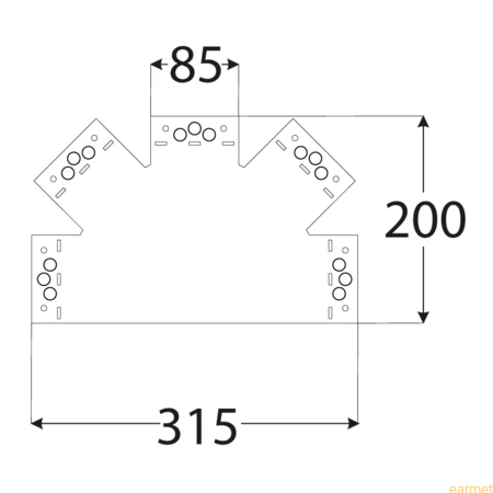 Łącznik ozdobny pięcioramienny SDLPC / 315x200x85x2,5 /