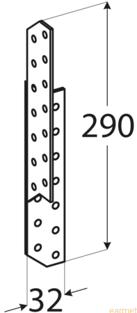 Łącznik krokwiowy LK 8 / 290x32 / op=20 szt. - prawy
