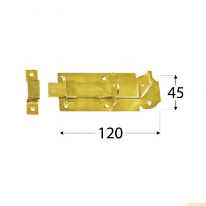 Zasuwka zamykana z ryglem prostym WZP 120  / 120x45x5,0 /