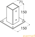 Podstawa słupa PSP 070 / 71x150x150 /