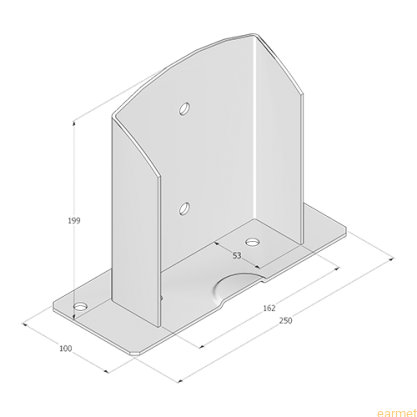 Podstawa słupa PSD 160 / 162x200x3,0 / 1 szt