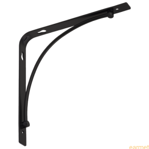 Wspornik ozdobne BOW 200 / 200x200 mm / czarny matowy / 