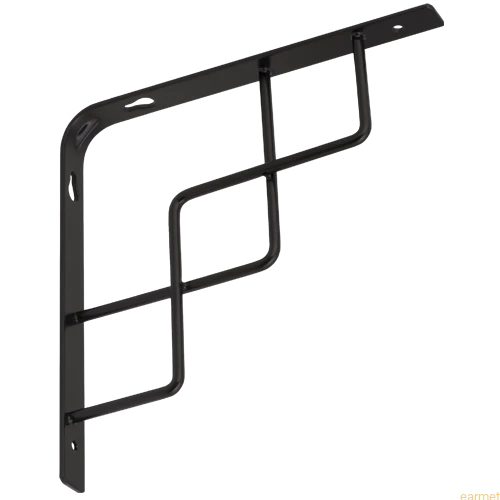 Wspornik ornamentowy SQUARE 200 / 200x200mm / czarny matowy / op=2szt