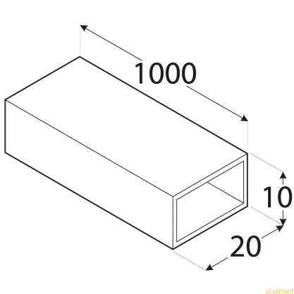 Profil ALU / PRP 1 / 20x10x1000x1,5 / 8szt