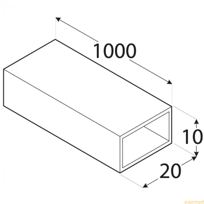 Profil ALU / PRP 1 / 20x10x1000x1,5 / 8szt