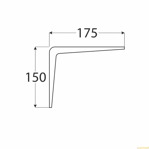 Wspornik półki stalowy WS 175 / 175x150mm / brązowy / op=2szt