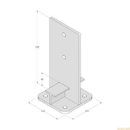 Podstawa słupa PUW 120 / 120x250x8,0 /