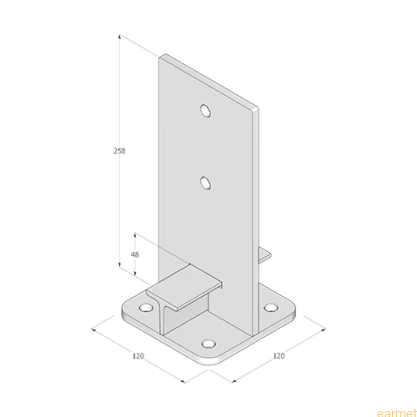 Podstawa słupa PUW 120 / 120x250x8,0 /