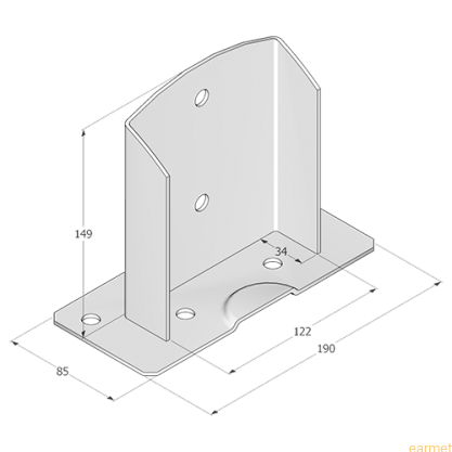 Podstawa słupa PSD 120 / 122x150x2,5 / 1 szt