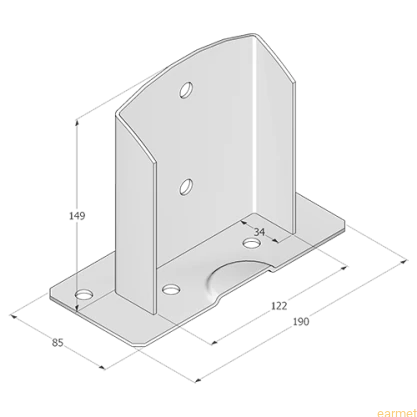 Podstawa słupa PSD 120 / 122x150x2,5 / 1 szt