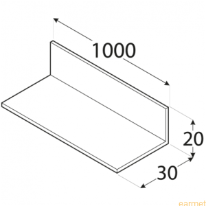 Profil ALU / PKN 5 / 30x20x1000x2,0 / 8szt