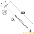 Wkręt ciesielski CT / 8x180 / TX-40