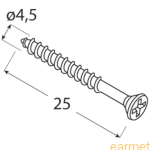 Wkręt do drewna ZAS / 4,5x25 / op=12szt