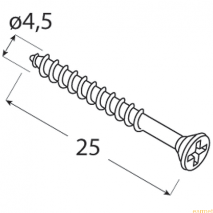 Wkręt do drewna ZAS / 4,5x25 / op=12szt