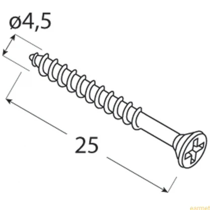 Wkręt do drewna ZAS / 4,5x25 / op=12szt