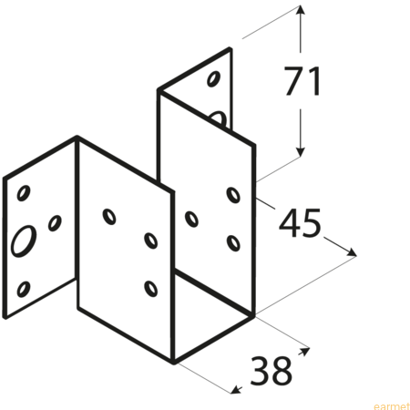 Wieszak lekki WL 6 / 38x71x45 /
