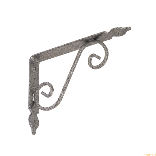 Wspornik ornamentowy kuty WOZ 190 / 190x140 mm / gradowany srebrny / op=2 szt