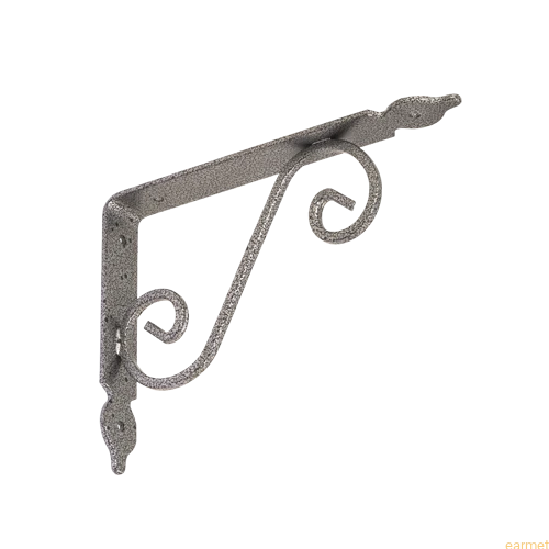 Wspornik ornamentowy kuty WOZ 190 / 190x140 mm / gradowany srebrny / op=2 szt