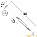 Wkręt ciesielski CT / 8x100 / TX-40