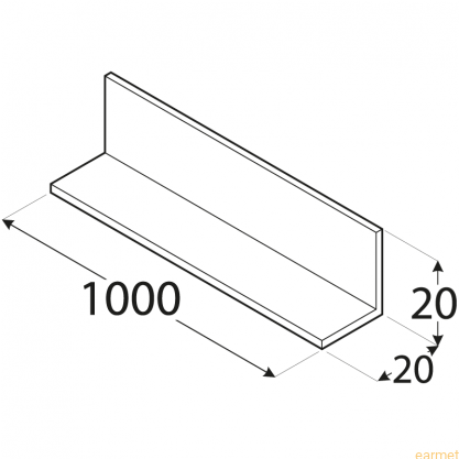 Profil ALU / PKR 5 / 20x20x1000x2,0 / 8szt