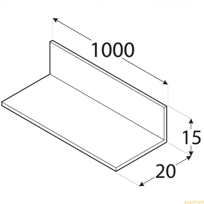 Profil ALU / PKN 3 / 20x15x1000x2,0 / 8szt