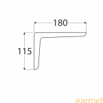 Wspornik z osłoną plastikową WSPP 180 / 180x115x25mm / brązowy / op=2szt