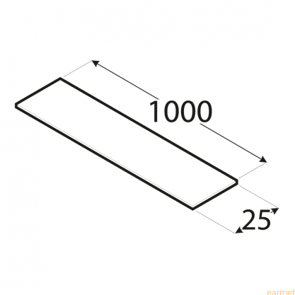 Profil ALU / PPL 2 / 25x1000x3,0 / 8szt