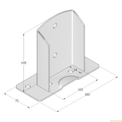 Podstawa słupa PSD 100 / 102x150x2,5 / 1 szt