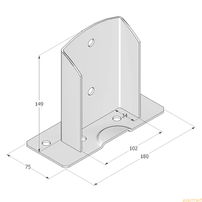 Podstawa słupa PSD 100 / 102x150x2,5 / 1 szt