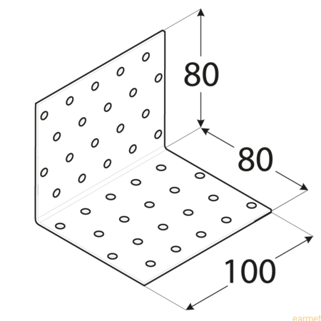 Kątownik montażowy KM 10 / 80x80x100x2,0 / op=20 szt.