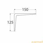 Wspornik półki stalowy WS 150 / 150x125mm / brązowy / op=2szt