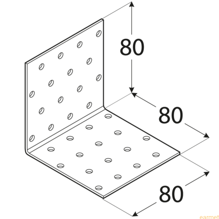 Kątownik montażowy KM 9 / 80x80x80x2,0 / op=20 szt.
