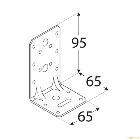 Kątownik z przetłoczeniem KPK 22 / 95x65x65 / op=20 szt.