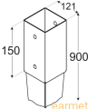 Podstawa słupa wbijana PSG 120 / 121x900x150 /