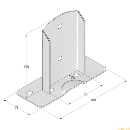 Podstawa słupa PSD 90 / 92x150x2,0 / 1 szt