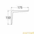 Wspornik półki stalowy WS 175 / 175x150mm / szary / op=2szt