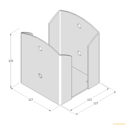 Podstawa słupa PSPW 120 / 122x150x2,5 /