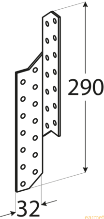 Łącznik krokwiowy LK 7 / 290x32 / op=20 szt. - lewy