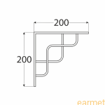 Wspornik ornamentowy SQUARE 150 / 150x150mm / srebrny matowy / op=2szt